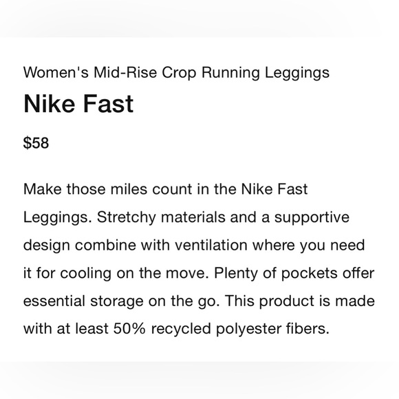 New Nike Running Dri-Fit Cropped Leggings XS - Picture 16 of 17